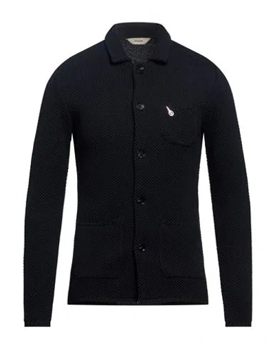 Paoloni Man Cardigan Midnight Blue Size 36 Acrylic, Virgin Wool