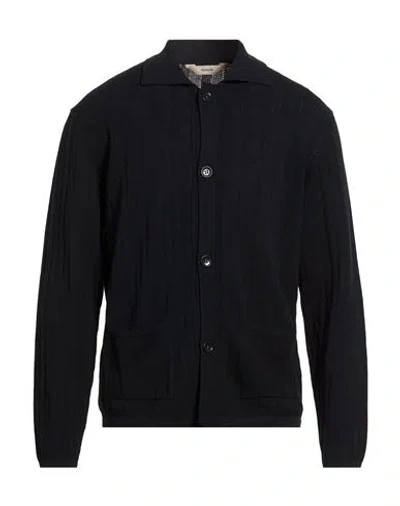 Paoloni Man Cardigan Midnight Blue Size L Cotton