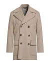 Paoloni Man Coat Beige Size 42 Wool, Polyamide In Gray