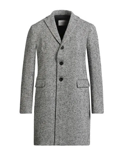 Paoloni Man Coat Black Size 44 Virgin Wool, Acrylic, Polyester, Polyamide In Gray