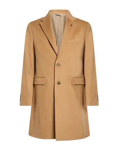 Paoloni Man Coat Camel Size 40 Cashmere In Neutral