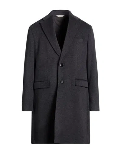 Paoloni Man Coat Charcoal Size 42 Wool, Cashmere In Green