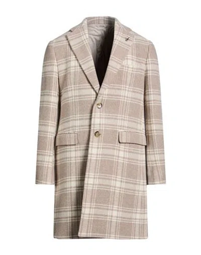 Paoloni Man Coat Light Grey Size 40 Wool, Polyamide, Cashmere In Neutral