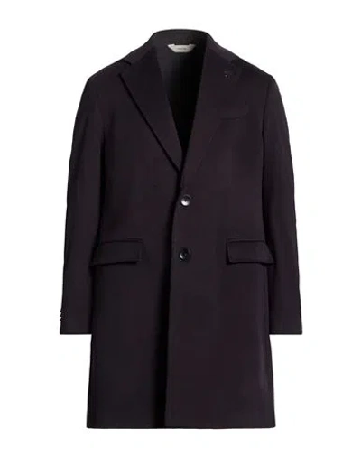 Paoloni Man Coat Midnight Blue Size 40 Cashmere In Brown