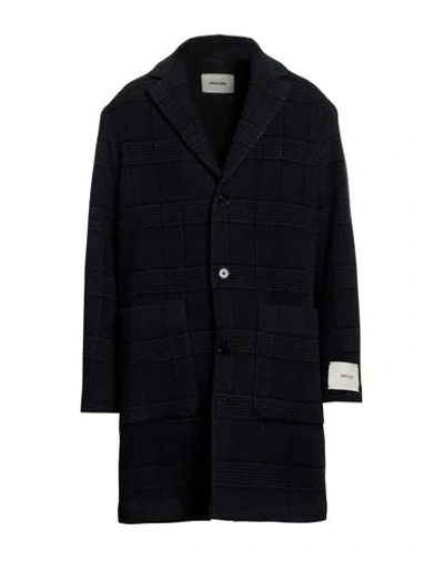 Paoloni Man Coat Midnight Blue Size 40 Wool, Polyamide, Polyester