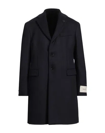 Paoloni Man Coat Midnight Blue Size 44 Virgin Wool, Polyamide, Cashmere