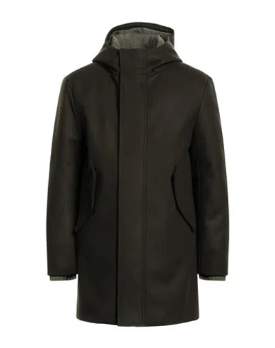 Paoloni Man Coat Military Green Size 40 Wool, Polyester, Polyamide, Polyurethane