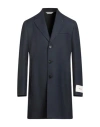 Paoloni Man Coat Navy Size 44 Polyester, Wool In Brown