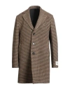 Paoloni Man Coat Sand Size 36 Virgin Wool In Brown