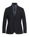 Paoloni Man Jacket Navy Size 36 Virgin Wool, Viscose, Polyester, Elastane In Black