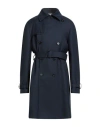 Paoloni Man Overcoat & Trench Coat Midnight Blue Size 46 Polyester, Wool In Blue