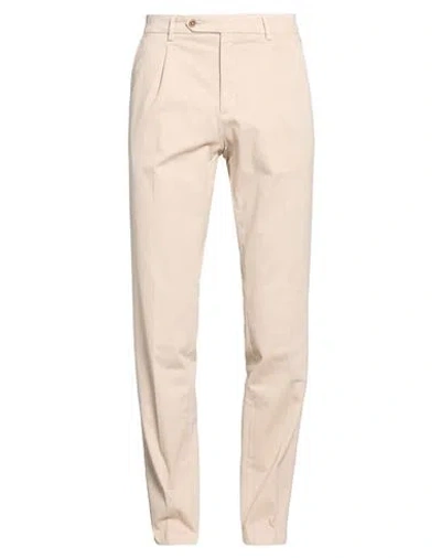 Paoloni Man Pants Beige Size 30 Cotton, Elastane In Neutral