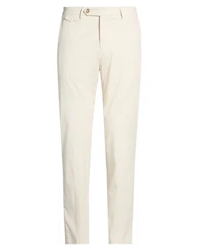 Paoloni Man Pants Beige Size 38 Cotton, Polyamide, Elastane In White