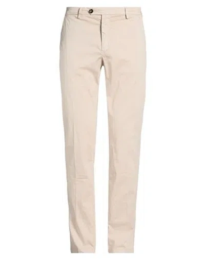 Paoloni Man Pants Beige Size 42 Cotton, Elastane In Multi