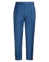 Paoloni Man Pants Blue Size 42 Wool, Elastane