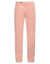 Paoloni Man Pants Blush Size 34 Cotton, Linen In Pink