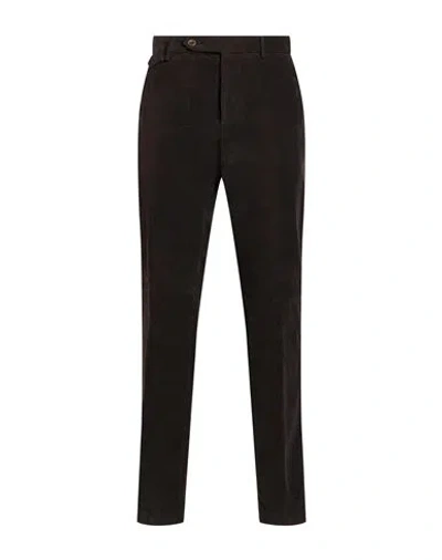Paoloni Man Pants Brown Size 34 Cotton, Elastane