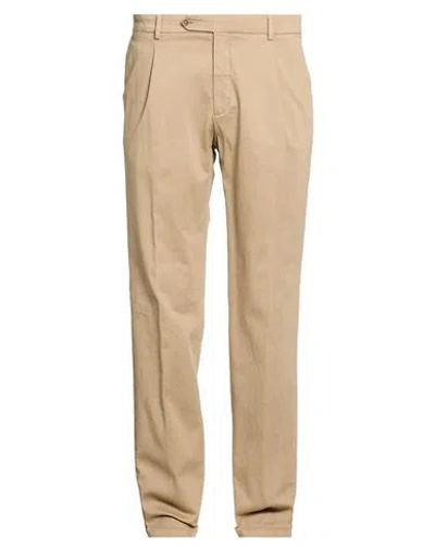 Paoloni Man Pants Camel Size 30 Cotton, Elastane In Neutral