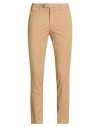 Paoloni Man Pants Light Brown Size 38 Cotton, Elastane In Brown