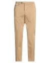 Paoloni Man Pants Light Brown Size 38 Cotton, Elastane In Brown