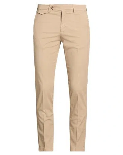 Paoloni Man Pants Camel Size 44 Cotton, Elastane In Neutral