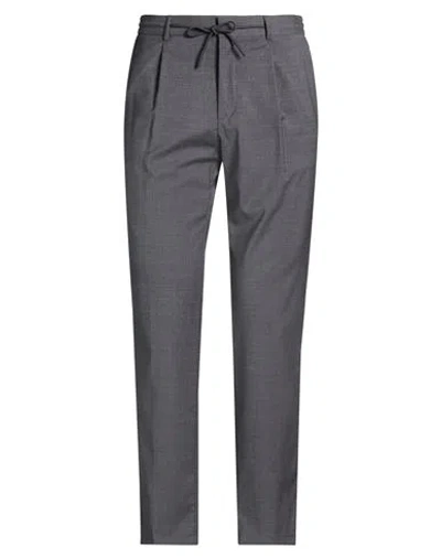 Paoloni Man Pants Charcoal Size 34 Wool, Elastane In Black