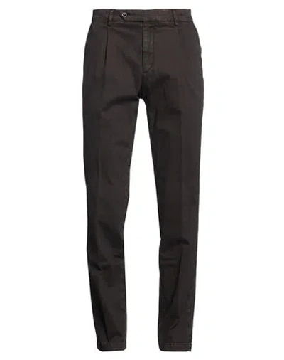 Paoloni Man Pants Dark Brown Size 30 Cotton, Elastane