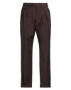 Paoloni Man Pants Dark Brown Size 30 Wool, Elastane