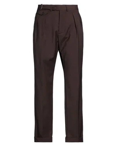 Paoloni Man Pants Dark Brown Size 30 Wool, Elastane