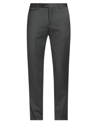 Paoloni Man Pants Dark Green Size 36 Wool, Elastane In Gray