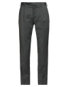 Paoloni Man Pants Dark Green Size 38 Wool, Elastane In Green