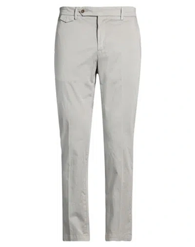 Paoloni Man Pants Grey Size 34 Cotton, Elastane In Gray