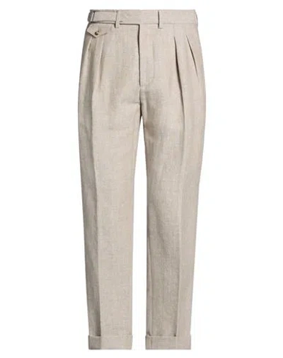 Paoloni Man Pants Grey Size 34 Linen, Wool, Viscose, Polyester In Gray