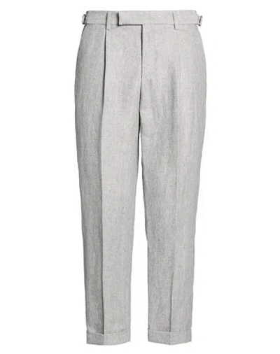 Paoloni Man Pants Grey Size 34 Linen, Wool, Viscose, Polyester In Gray