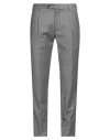 Paoloni Man Pants Grey Size 38 Virgin Wool, Elastane In Gray