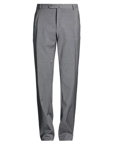 Paoloni Man Pants Grey Size 38 Wool, Elastane In Gray