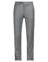 Paoloni Man Pants Grey Size 40 Virgin Wool, Elastane In Gray