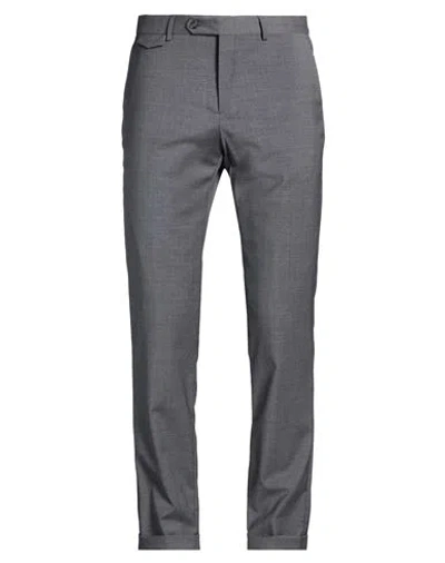 Paoloni Man Pants Grey Size 40 Wool, Elastane In Gray