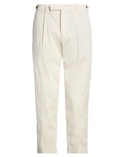 Paoloni Man Pants Ivory Size 34 Cotton, Polyamide, Elastane In White