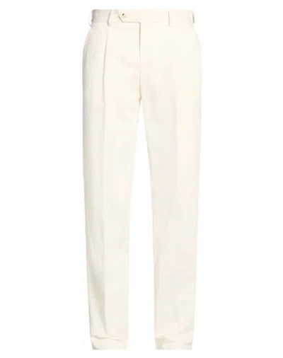 Paoloni Man Pants Ivory Size 36 Cotton, Linen In White