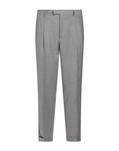 Paoloni Man Pants Light Grey Size 34 Virgin Wool, Elastane In Gray