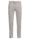Paoloni Man Pants Light Grey Size 38 Cotton, Elastane In Gray