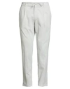 Paoloni Man Pants Light Grey Size 42 Cotton, Elastane In Gray