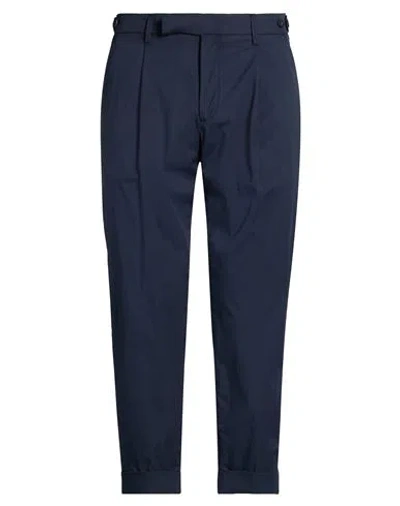 Paoloni Man Pants Midnight Blue Size 34 Cotton, Polyamide, Elastane