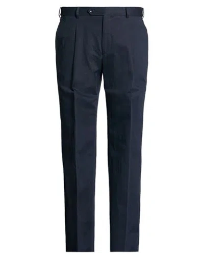 Paoloni Man Pants Midnight Blue Size 38 Cotton, Linen