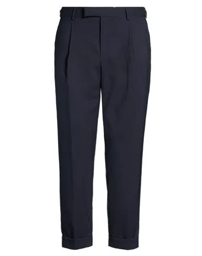 Paoloni Man Pants Midnight Blue Size 40 Wool, Elastane