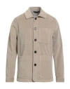 Paoloni Man Shirt Beige Size 40 Cotton, Elastane In Brown