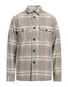 Paoloni Man Shirt Grey Size 44 Virgin Wool, Polyamide In Grey