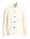 Paoloni Man Shirt Ivory Size 40 Cotton, Elastane In Neutral