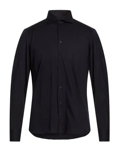Paoloni Man Shirt Midnight Blue Size 16 Cotton